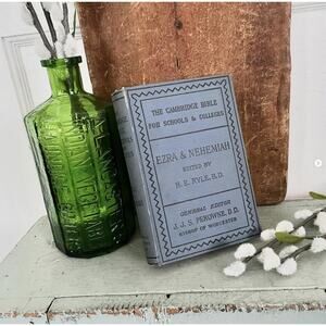 Antique Cambridge Bible Schools Colleges Ezra Nehemiah Book Color Map 1893